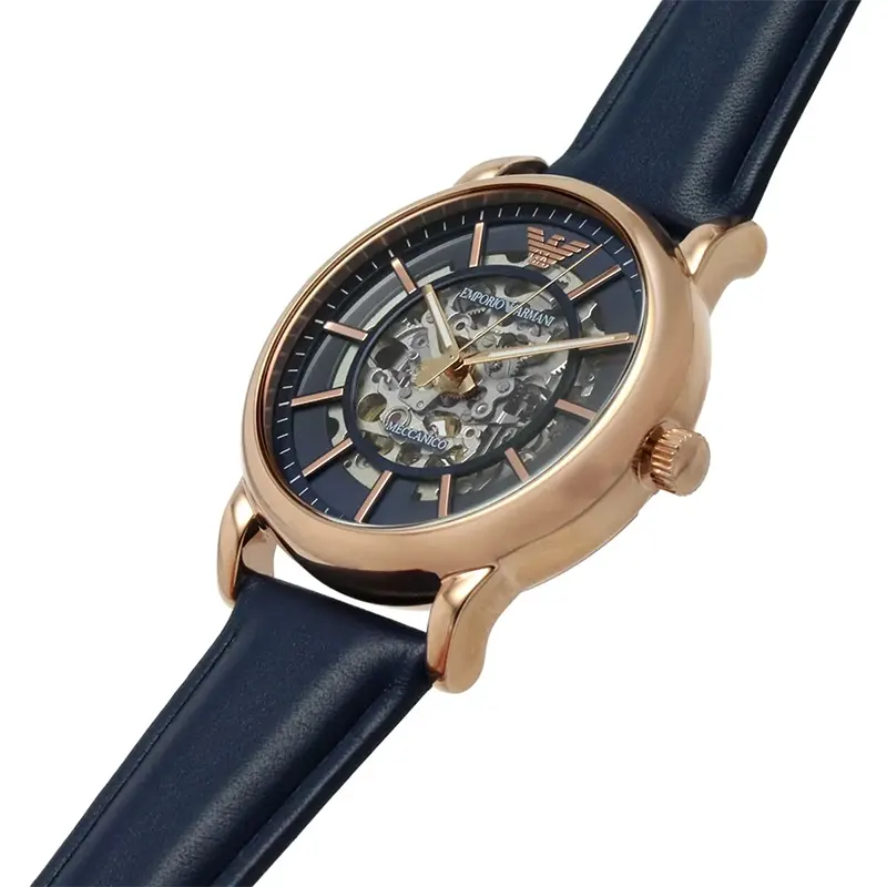 Emporio Armani Automatic Skeleton Blue Dial Men's Watch | AR60050